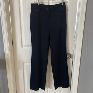 LOFT Black Wide-Leg wool Trousers for a Polished Look, size 4. Ann Fit.